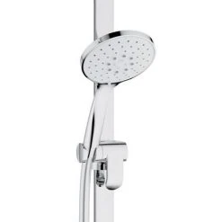 Keuco Ixmo Round Thermostatic Shower System with Head + Slide Rail Kit - Chrome -ShowerLux Shop 59605010001 D2 460