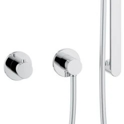 Keuco Ixmo Round Thermostatic Shower System with Head + Slide Rail Kit - Chrome -ShowerLux Shop 59605010001 D3 460