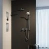 Keuco Ixmo Round Thermostatic Shower System with Head + Slide Rail Kit - Chrome -ShowerLux Shop 59605010001 P