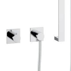 Keuco Ixmo Square Thermostatic Shower System with Head + Slide Rail Kit - Chrome -ShowerLux Shop 59605010002 D3 460