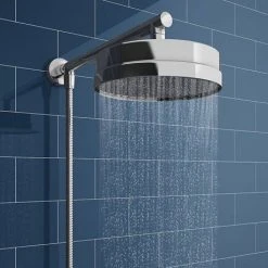 Chatsworth Traditional Crosshead Shower Bar Valve + 200mm Overhead Shower 8 Chatsworth Traditional Crosshead Shower Bar Valve + 200mm Overhead Shower -ShowerLux Shop 61AXSV FH d1 460