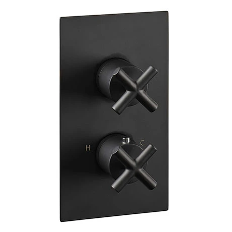 JTP Solex Matt Black Twin Outlet Thermostatic Concealed Shower Valve 3 JTP Solex Matt Black Twin Outlet Thermostatic Concealed Shower Valve