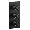 JTP Solex Matt Black Triple Outlet Thermostatic Concealed Shower Valve Vertical 1 JTP Solex Matt Black Triple Outlet Thermostatic Concealed Shower Valve Vertical -ShowerLux Shop 6690AMB P