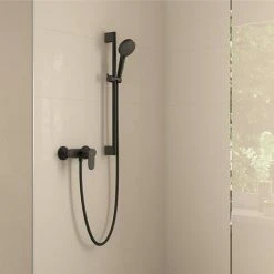 Hansgrohe Vernis Blend Exposed Single Lever Shower Mixer - Matt Black - 71640670 -ShowerLux Shop 71640670 ai1 460