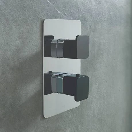 JTP Axel Single Outlet Thermostatic Concealed Shower Valve with Matt Black Handles 4 JTP Axel Single Outlet Thermostatic Concealed Shower Valve with Matt Black Handles - Image 2