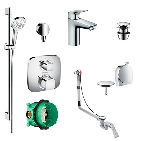 Hansgrohe Over Bath Concealed Tap & Shower Package 3 Hansgrohe Over Bath Concealed Tap & Shower Package