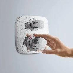 Hansgrohe Ecostat E Square Complete Shower Set with Croma Select E Shower Slider Rail Kit -ShowerLux Shop 88101000 D5 460