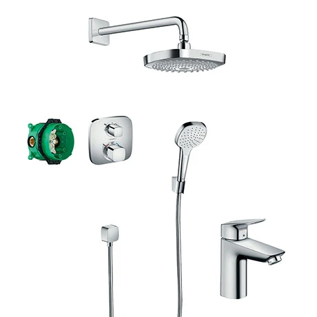 Hansgrohe Croma Select E Complete Shower Set & Logis Tap Package 3 Hansgrohe Croma Select E Complete Shower Set & Logis Tap Package