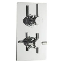 Hudson Reed Tec Pura Twin Concealed Thermostatic Shower Valve + 8" Fixed Head -ShowerLux Shop A3003V A3217 n d2 375