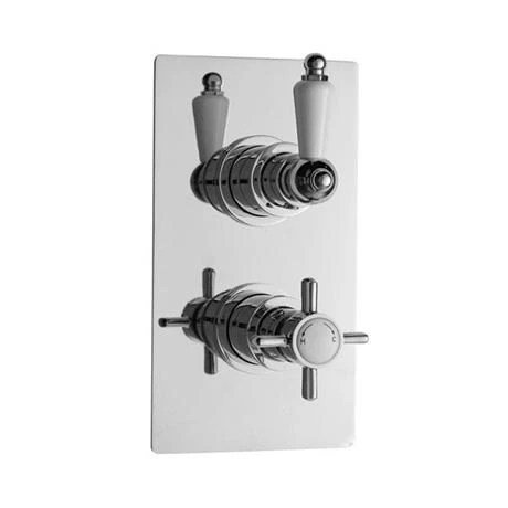 Hudson Reed Beaumont Twin Concealed Thermostatic Valve w/ 8" Apron Fixed Head 5 Hudson Reed Beaumont Twin Concealed Thermostatic Valve w/ 8" Apron Fixed Head - Image 3
