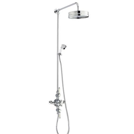 Hudson Reed Triple Exposed Thermostatic Shower Valve w/ Luxury Rigid Riser Kit 3 Hudson Reed Triple Exposed Thermostatic Shower Valve w/ Luxury Rigid Riser Kit