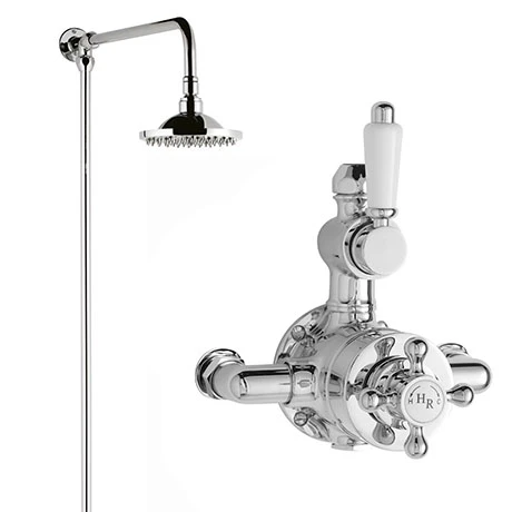 Hudson Reed Traditional Twin Valve with Rigid Riser Kit & Shower Rose - Chrome 3 Hudson Reed Traditional Twin Valve with Rigid Riser Kit & Shower Rose - Chrome