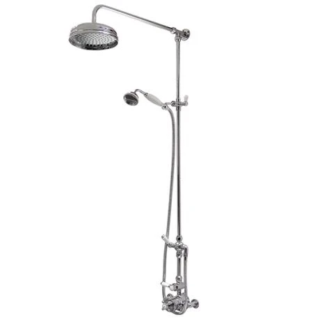 Hudson Reed Twin Shower Valve with Victorian Grand Rigid Riser Kit - Chrome 4 Hudson Reed Twin Shower Valve with Victorian Grand Rigid Riser Kit - Chrome - Image 2