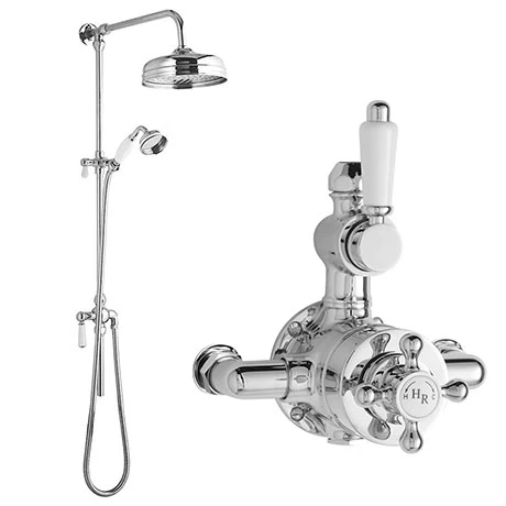Hudson Reed Twin Shower Valve with Victorian Grand Rigid Riser Kit - Chrome 3 Hudson Reed Twin Shower Valve with Victorian Grand Rigid Riser Kit - Chrome