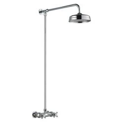 Hudson Reed Traditional Thermostatic Shower Valve with Rigid Riser & Fixed Head - A3118