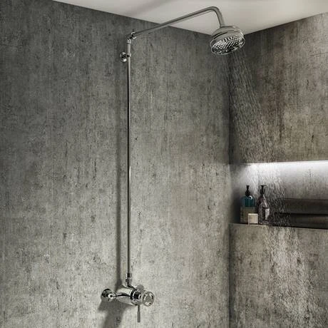 Nuie Traditional Shower Rigid Riser Kit with Swivel - Chrome 4 Nuie Traditional Shower Rigid Riser Kit with Swivel - Chrome - Image 2