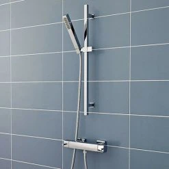 Hudson Reed Quadro Thermostatic Bar Valve with Kubix Slide Rail Kit - Chrome