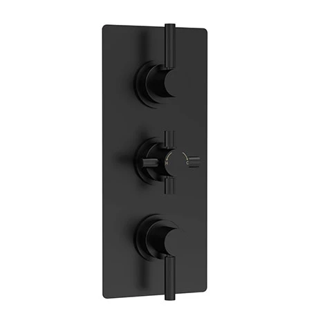 Hudson Reed Tec Pura Plus Triple Concealed Thermostatic Shower Valve - Matt Black - A4003 3 Hudson Reed Tec Pura Plus Triple Concealed Thermostatic Shower Valve - Matt Black - A4003