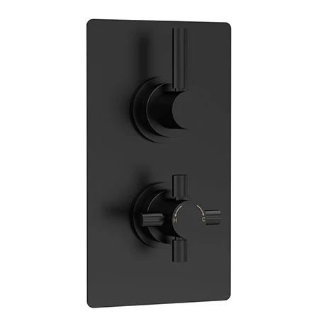 Hudson Reed Tec Pura Twin Concealed Thermostatic Shower Valve - Matt Black - A4003V 3 Hudson Reed Tec Pura Twin Concealed Thermostatic Shower Valve - Matt Black - A4003V