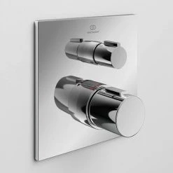 Ideal Standard Ceratherm C100 Chrome Built-In Thermostatic 1 Outlet Square Shower Mixer + Easybox 8 Ideal Standard Ceratherm C100 Chrome Built-In Thermostatic 1 Outlet Square Shower Mixer + Easybox -ShowerLux Shop A6956AA A1000NU D2 460