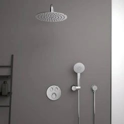 Ideal Standard Ceratherm Navigo Chrome Built-In Thermostatic 2 Outlet Round Shower Mixer + Easybox 11 Ideal Standard Ceratherm Navigo Chrome Built-In Thermostatic 2 Outlet Round Shower Mixer + Easybox -ShowerLux Shop A7296AA A1000NU D4 460