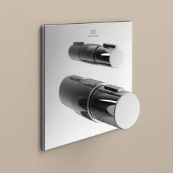 Ideal Standard Ceratherm T100 Chrome Built-In Thermostatic 2 Outlet Square Shower Mixer + Easybox 8 Ideal Standard Ceratherm T100 Chrome Built-In Thermostatic 2 Outlet Square Shower Mixer + Easybox -ShowerLux Shop A7522AA A1000NU D2 460