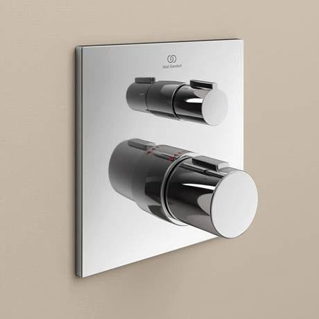 Ideal Standard Ceratherm T100 Chrome Built-In Thermostatic 2 Outlet Square Shower Mixer + Easybox 5 Ideal Standard Ceratherm T100 Chrome Built-In Thermostatic 2 Outlet Square Shower Mixer + Easybox - Image 3