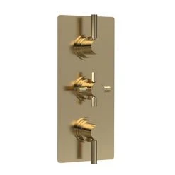 Hudson Reed Tec Pura Plus Triple Concealed Thermostatic Shower Valve - Brushed Brass - A8003