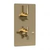 Hudson Reed Tec Pura Twin Concealed Thermostatic Shower Valve - Brushed Brass - A8003V -ShowerLux Shop A8003V M