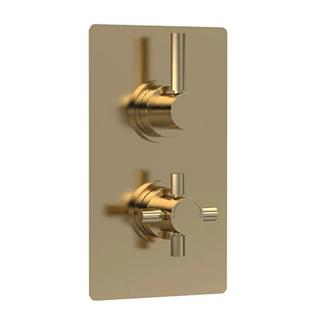 Hudson Reed Tec Pura Concealed Twin Shower Valve with Built-in Diverter - Brushed Brass - A8007 3 Hudson Reed Tec Pura Concealed Twin Shower Valve with Built-in Diverter - Brushed Brass - A8007