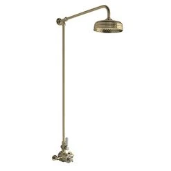 Hudson Reed Brushed Brass Thermostatic Shower Valve & Rigid Riser Kit - A8120