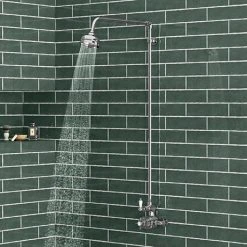 Ultra Traditional Exposed Thermostatic Shower Package with Twin Valve & Riser Kit