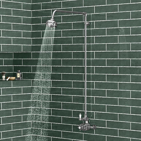 Ultra Traditional Exposed Thermostatic Shower Package with Twin Valve & Riser Kit 3 Ultra Traditional Exposed Thermostatic Shower Package with Twin Valve & Riser Kit