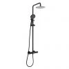 BagnoDesign Aquaeco Conrad Matt Black Thermostatic Shower Mixer -ShowerLux Shop AQM CND T514 MB P