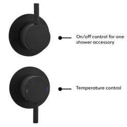 Arezzo Matt Black Concealed Individual Stop Tap + Thermostatic Control Valve with 200mm Shower Head 11 Arezzo Matt Black Concealed Individual Stop Tap + Thermostatic Control Valve with 200mm Shower Head -ShowerLux Shop ARZ ISV PK1 detail1 460