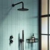 Arezzo Matt Black Concealed Individual Diverter + Thermostatic Control Valve with Handset + 200mm Shower Head 2 Arezzo Matt Black Concealed Individual Diverter + Thermostatic Control Valve with Handset + 200mm Shower Head -ShowerLux Shop ARZ ISV PK2 n p