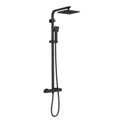Arezzo Modern Square Thermostatic Shower - Matt Black 11 Arezzo Modern Square Thermostatic Shower - Matt Black -ShowerLux Shop ARZ002 dv4 460