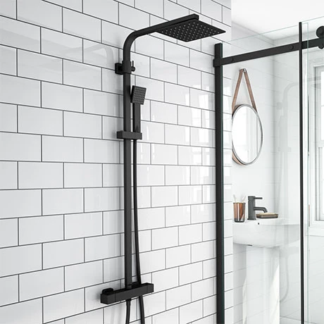 Arezzo Modern Square Thermostatic Shower - Matt Black 3 Arezzo Modern Square Thermostatic Shower - Matt Black