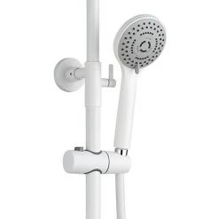 Arezzo Modern Round Thermostatic Shower (300mm Head - Matt White) 8 Arezzo Modern Round Thermostatic Shower (300mm Head - Matt White) -ShowerLux Shop ARZ3MWH d1 460
