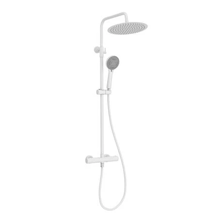 Arezzo Modern Round Thermostatic Shower (300mm Head - Matt White) 7 Arezzo Modern Round Thermostatic Shower (300mm Head - Matt White) - Image 5