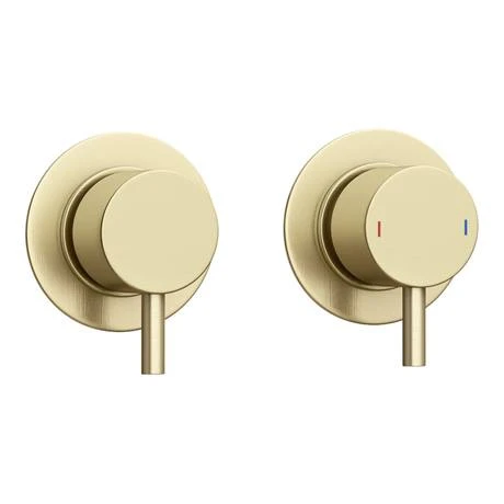 Arezzo Brushed Brass Concealed Individual Diverter + Thermostatic Control Valve with Handset + Ceiling Mounted Shower Head 5 Arezzo Brushed Brass Concealed Individual Diverter + Thermostatic Control Valve with Handset + Ceiling Mounted Shower Head - Image 3