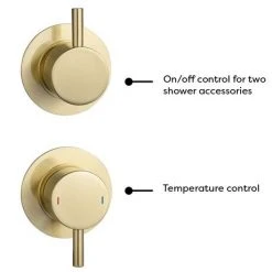 Arezzo Brushed Brass Concealed Individual Diverter + Thermostatic Control Valve with Handset + Ceiling Mounted Shower Head 12 Arezzo Brushed Brass Concealed Individual Diverter + Thermostatic Control Valve with Handset + Ceiling Mounted Shower Head -ShowerLux Shop ARZB ISV PK2 detail4 460