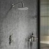Arezzo Gunmetal Grey Concealed Individual Stop Tap + Thermostatic Control Valve with Wall Mounted Shower Head -ShowerLux Shop ARZGM ISV PK3 n p