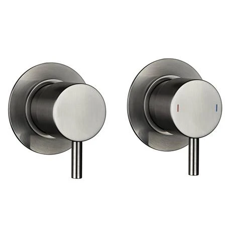 Arezzo Gunmetal Grey Concealed Individual Stop Tap + Thermostatic Control Valve with Wall Mounted Shower Head 6 Arezzo Gunmetal Grey Concealed Individual Stop Tap + Thermostatic Control Valve with Wall Mounted Shower Head - Image 4
