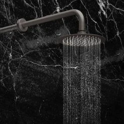 Arezzo Gunmetal Grey Shower Set (Fixed Round Shower Head + Bath Spout) -ShowerLux Shop ARZGM4 d2 460