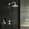 Arezzo Matt White Concealed Individual Stop Tap + Thermostatic Control Valve with Wall Mounted Shower Head -ShowerLux Shop ARZW ISV PK3 p