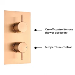 Arezzo Brushed Bronze Round Modern Twin Concealed Shower Valve -ShowerLux Shop AVLVBRZ1 detail2 460