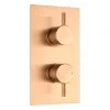 Arezzo Brushed Bronze Round Modern Twin Concealed Shower Valve with Diverter -ShowerLux Shop AVLVBRZ2 p