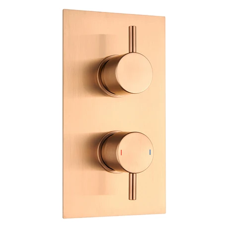 Arezzo Brushed Bronze Round Modern Twin Concealed Shower Valve with Diverter 3 Arezzo Brushed Bronze Round Modern Twin Concealed Shower Valve with Diverter