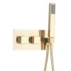 Arezzo Brushed Brass Square Concealed Thermostatic 2-Way Shower Valve with Handset 1 Arezzo Brushed Brass Square Concealed Thermostatic 2-Way Shower Valve with Handset -ShowerLux Shop AZ51VHBB p